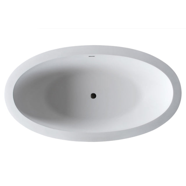 ANZZI Lusso 6.3 ft. Solid Surface Classic Soaking Bathtub and Kros Faucet FT504-0025