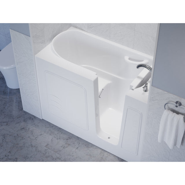 ANZZI 26 in. x 53 in. Right Drain Quick Fill Walk-In Soaking Tub in White AMZ2653RWS