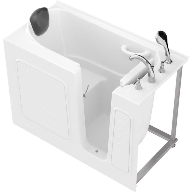 ANZZI 53 - 60 in. x 26 in. Right Drain Soaking Walk-in Tub in White  AMZ2653RWS-CP