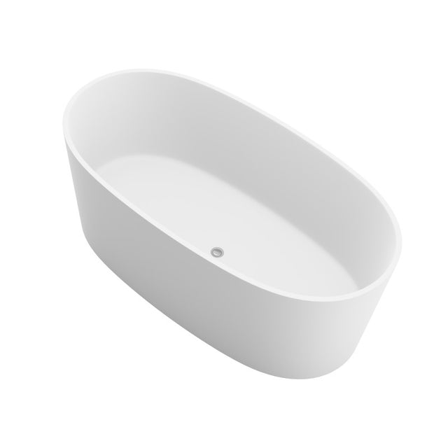 ANZZI Roccia 5.1 ft. Solid Surface Center Drain Freestanding Bathtub FT-AZ505