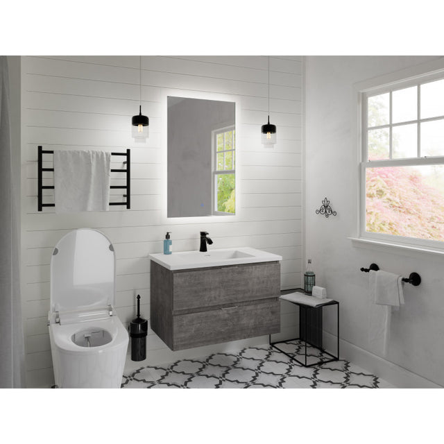 ANZZI Conques 30 in W x 20 in H x 18 in D Bath Vanity with Cultured Marble Vanity Top in White with White Basin VT-CT30-GY