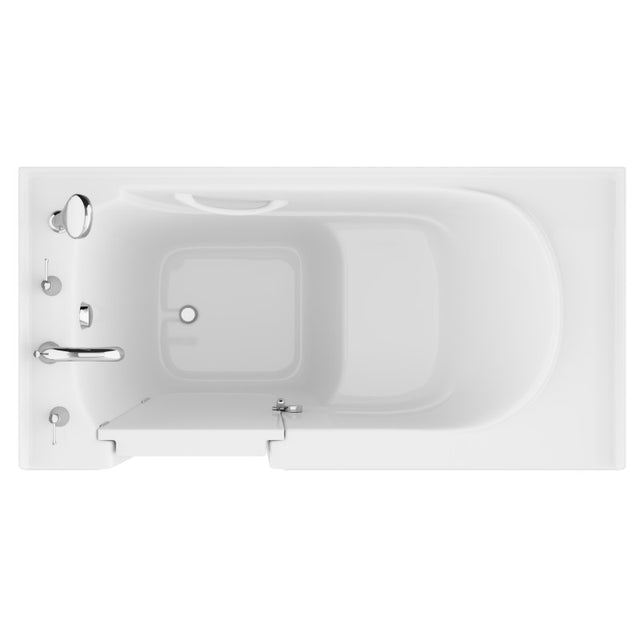 ANZZI 30 in. x 60 in. Left Drain Quick Fill Walk-In Soaking Tub in White AMZ3060WILWS