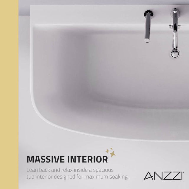 ANZZI Bank Series 5.41 ft. Freestanding Bathtub with Deck Mounted Faucet  FT-FR112473CH