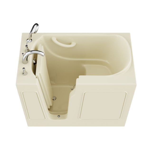 ANZZI 26 in. x 46 in. Left Drain Quick Fill Walk-In Soaking Tub in Biscuit AMZ2646LBS