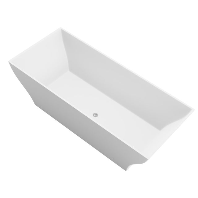 ANZZI Crema 5.9 ft. Solid Surface Center Drain Freestanding Bathtub FT-AZ509