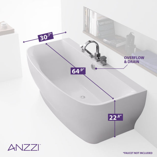 ANZZI Bank Series 5.41 ft. Freestanding Bathtub  FT-AZ112