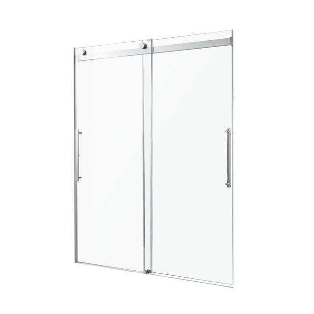 ANZZI Stellar Series 48 in. x 76 in. Frameless Sliding Shower Door with Handle  SD-FRLS05901MB