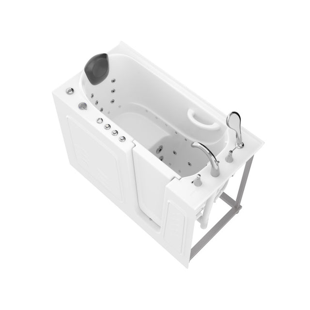 ANZZI 53 - 60 in. x 26 in. Right Drain Air and Whirlpool Jetted Walk-in Tub in White AMZ5326RWD