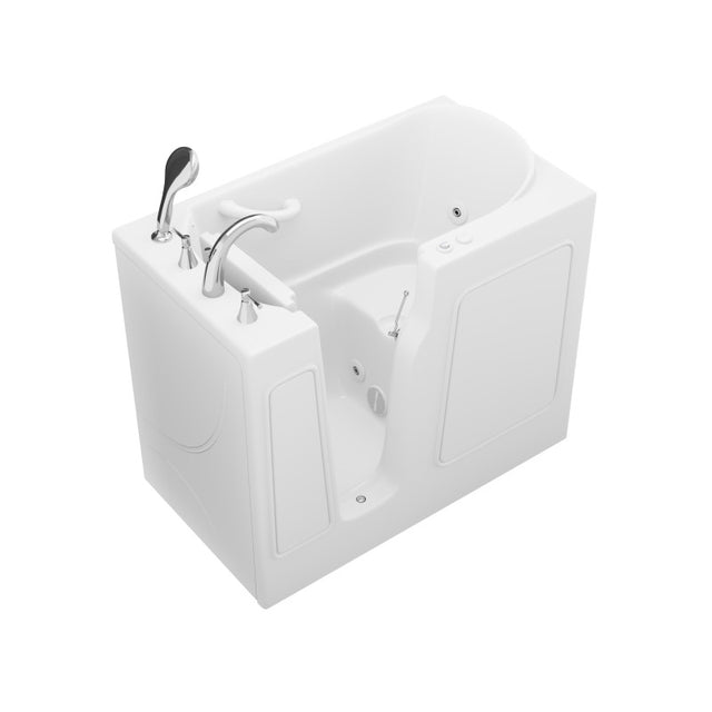 ANZZI Value Series 26 in. x 46 in. Left Drain Quick Fill Walk-in Whirlpool Tub in White AZB2646LWH