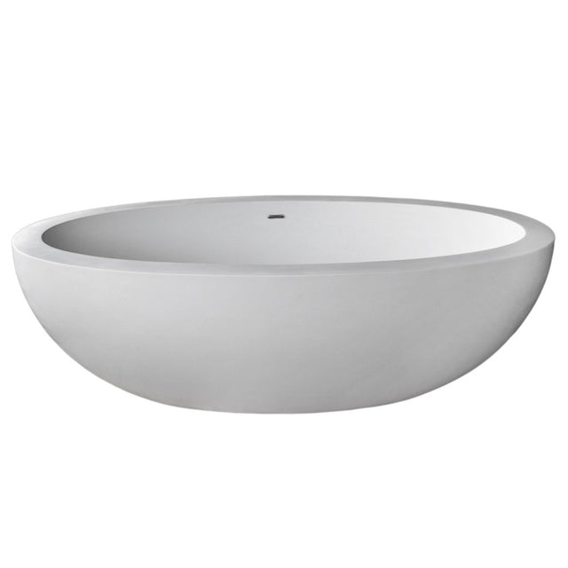 ANZZI Lusso 6.3 ft. Solid Surface Classic Soaking Bathtub and Kros Faucet FT504-0025