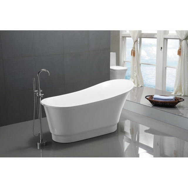 ANZZI Prima 67 in. Acrylic Flatbottom Non-Whirlpool Bathtub  FT-AZ095