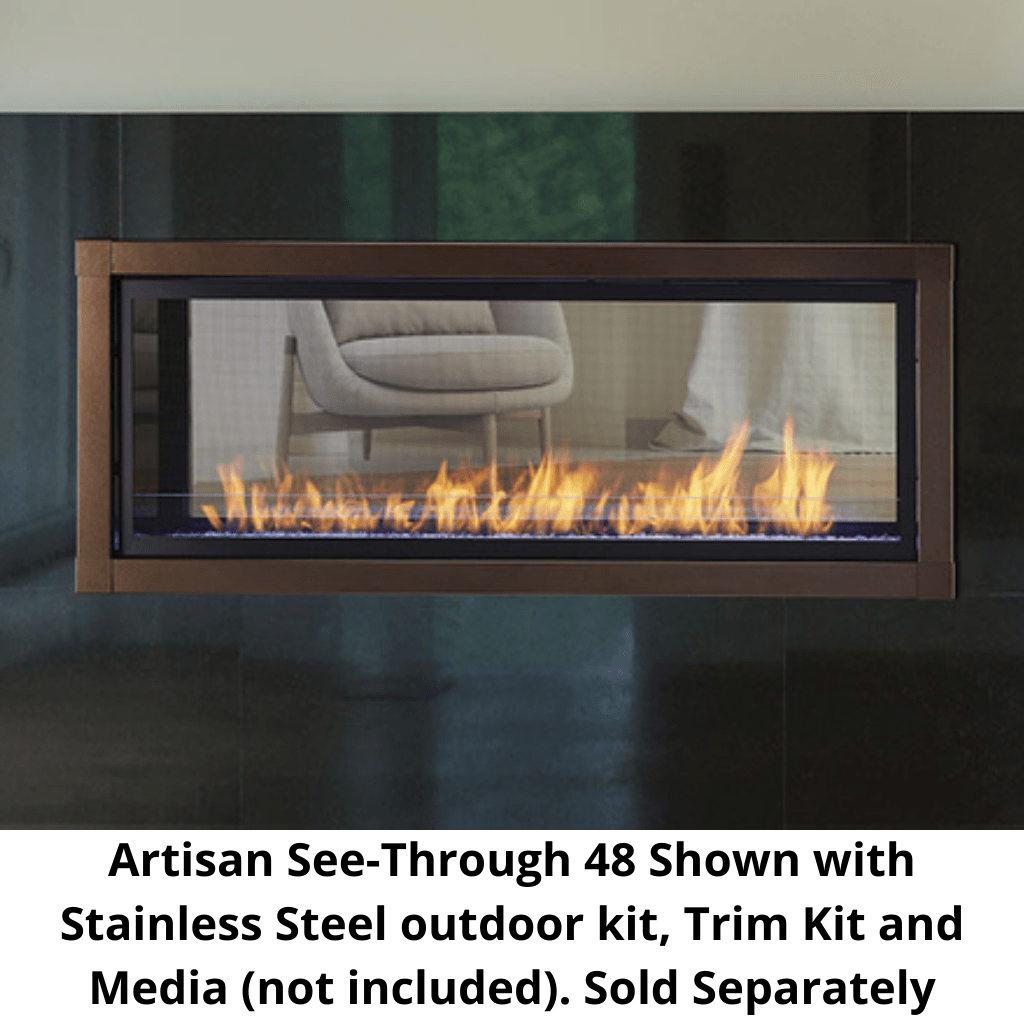 Monessen 48" Artisan Vent Free See-Through Linear Fireplace AVFLST48NI