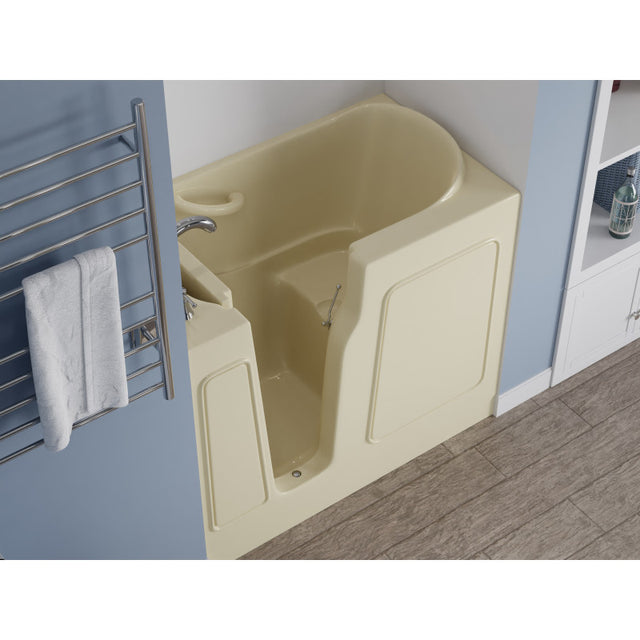 ANZZI 26 in. x 46 in. Left Drain Quick Fill Walk-In Soaking Tub in Biscuit AMZ2646LBS