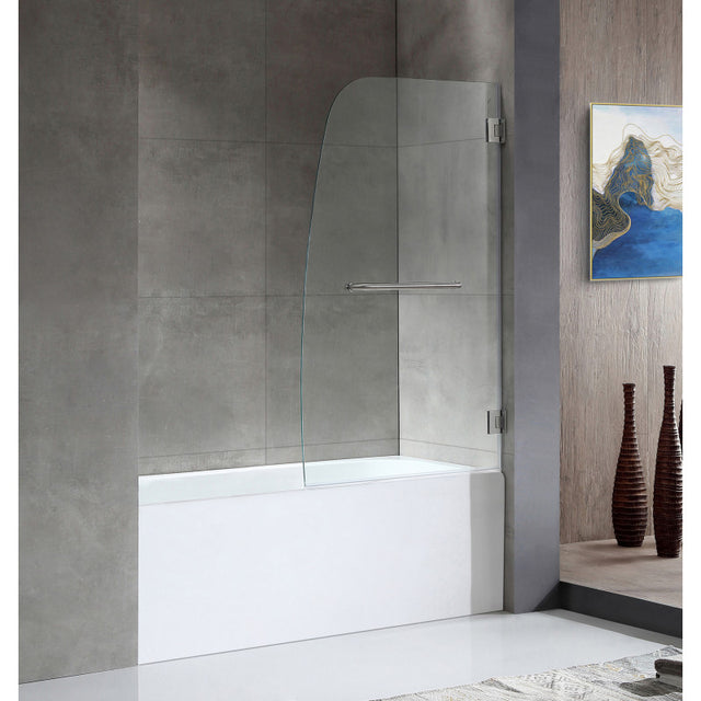 ANZZI 5 ft. Acrylic Rectangle Tub With 34 in. by 58 in. Frameless Hinged Tub Door SD1001BN-3260L