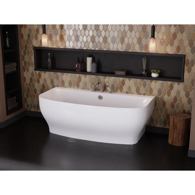 ANZZI Bank Series 5.41 ft. Freestanding Bathtub with Deck Mounted Faucet  FT-FR112473CH