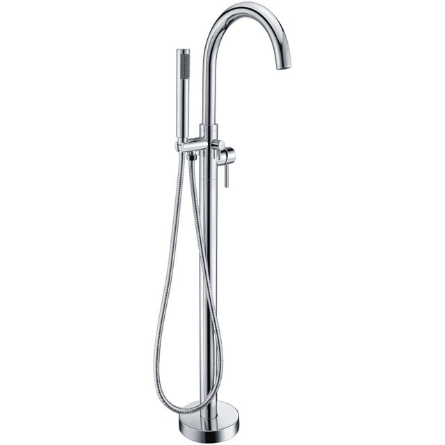 ANZZI Prima 67 in. Acrylic Flatbottom Non-Whirlpool Bathtub with Kros Faucet FTAZ095-0025C