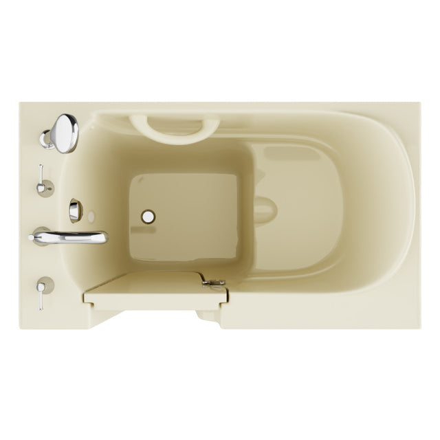 ANZZI 26 in. x 46 in. Left Drain Quick Fill Walk-In Soaking Tub in Biscuit AMZ2646LBS