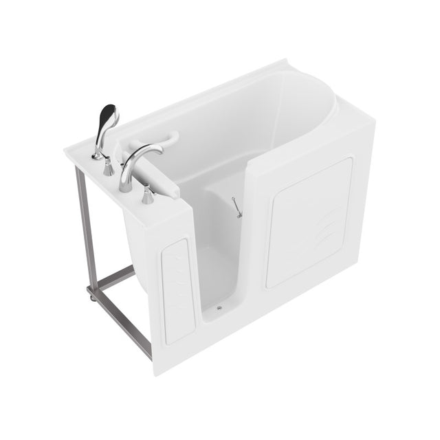 ANZZI 26 in. x 53 in. Left Drain Quick Fill Walk-In Soaking Tub in White AMZ2653LWS