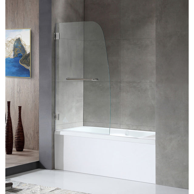 ANZZI 5 ft. Acrylic Rectangle Tub With 34 in. by 58 in. Frameless Hinged Tub Door SD1001CH-3060R