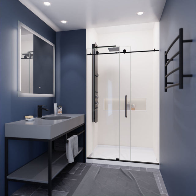 ANZZI Madam Series 48 in. by 76 in. Frameless Sliding Shower Door with Handle  SD-AZ13-01MB