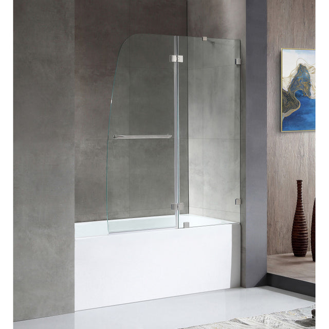 ANZZI 5 ft. Acrylic Rectangle Tub With 48 in. by 58 in. Frameless Hinged tub door SD1101BN-3060R