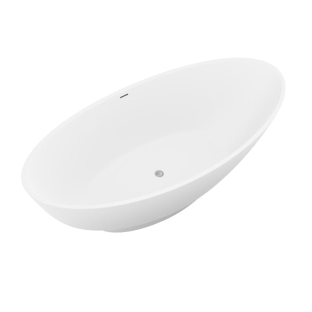 ANZZI Ala 6.2 ft. Solid Surface Center Drain Freestanding Bathtub FT-AZ508