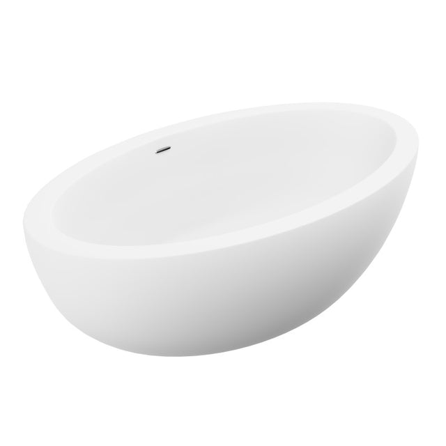 ANZZI Lusso 6.3 ft. Solid Surface Center Drain Freestanding Bathtub  FT-AZ504