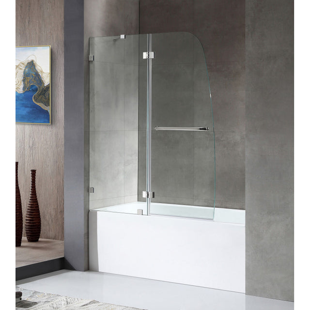 ANZZI 5 ft. Acrylic Rectangle Tub With 48 in. by 58 in. Frameless Hinged Tub Door SD1101CH-3260L