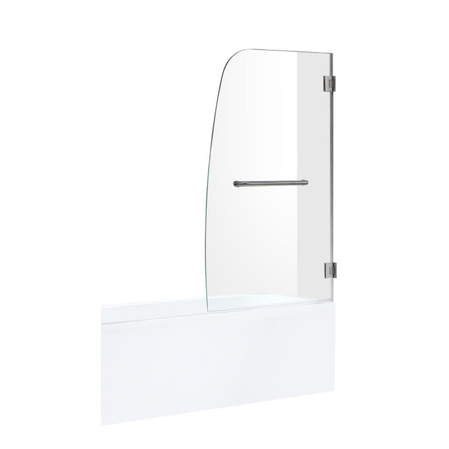 ANZZI 5 ft. Acrylic Rectangle Tub With 34 in. by 58 in. Frameless Hinged Tub Door SD1001BN-3260L