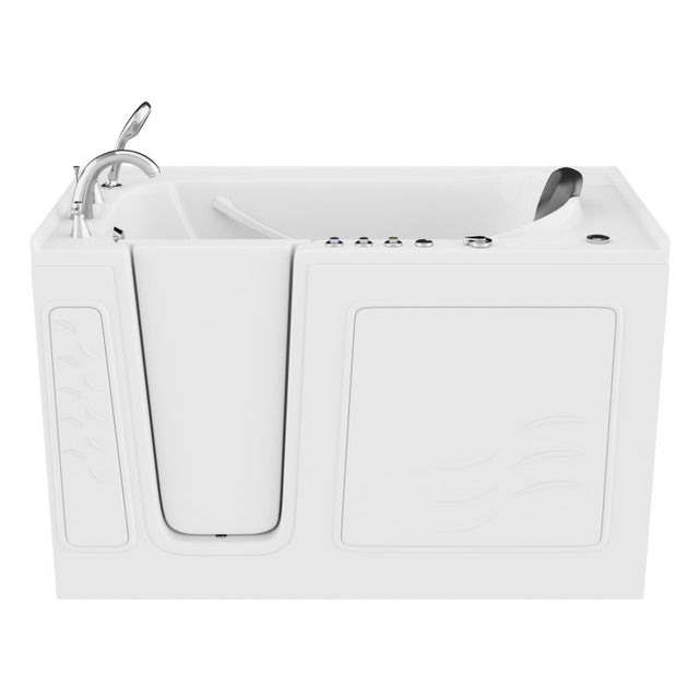 ANZZI 30 in. x 60 in. Left Drain Quick Fill Walk-In Whirlpool and Air Tub with Powered Fast Drain in White AMZ3060WILWD