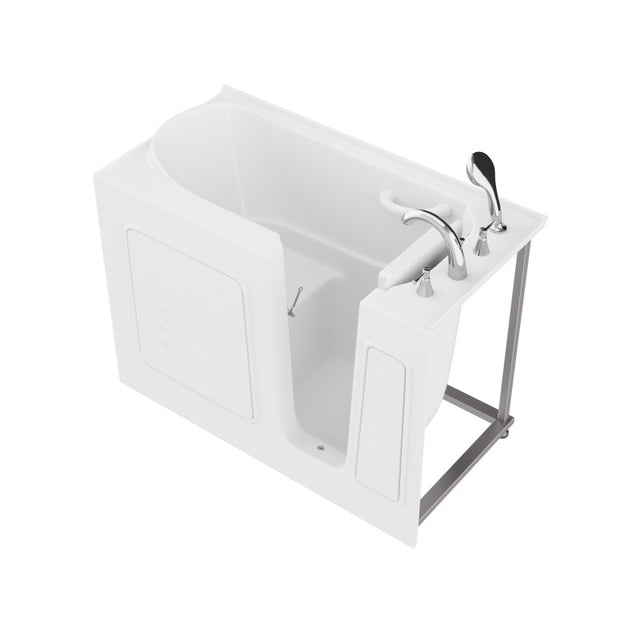 ANZZI 26 in. x 53 in. Right Drain Quick Fill Walk-In Soaking Tub in White AMZ2653RWS