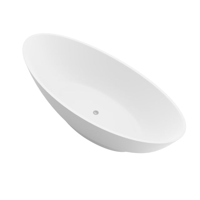 ANZZI Ala 6.2 ft. Solid Surface Center Drain Freestanding Bathtub FT-AZ508