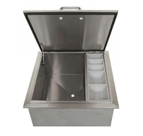 PCM 260 Series 18-Inch Drop-In Ice Bin Cooler With Condiment Tray - RO BBQ | BBQ-260-18D