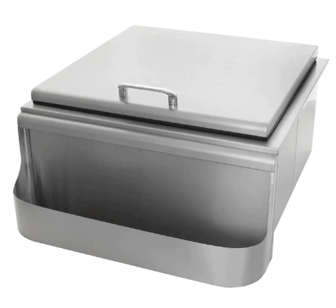 PCM 260 Series 25-Inch Slide-In Ice Bin Cooler With Speed Rail & Condiment Holder - RO BBQ | BBQ-260-SI