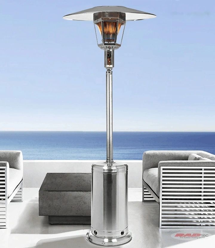 Radtec Two Pack: 96" Real Flame Propane Patio Heaters - Stainless Steel Finish (41,000 BTU) TP-96-NA