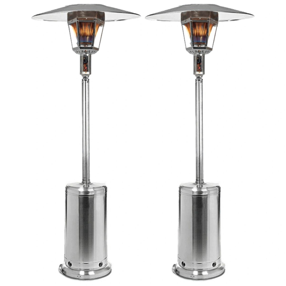 Radtec Two Pack: 96" Real Flame Propane Patio Heaters - Stainless Steel Finish (41,000 BTU) TP-96-NA