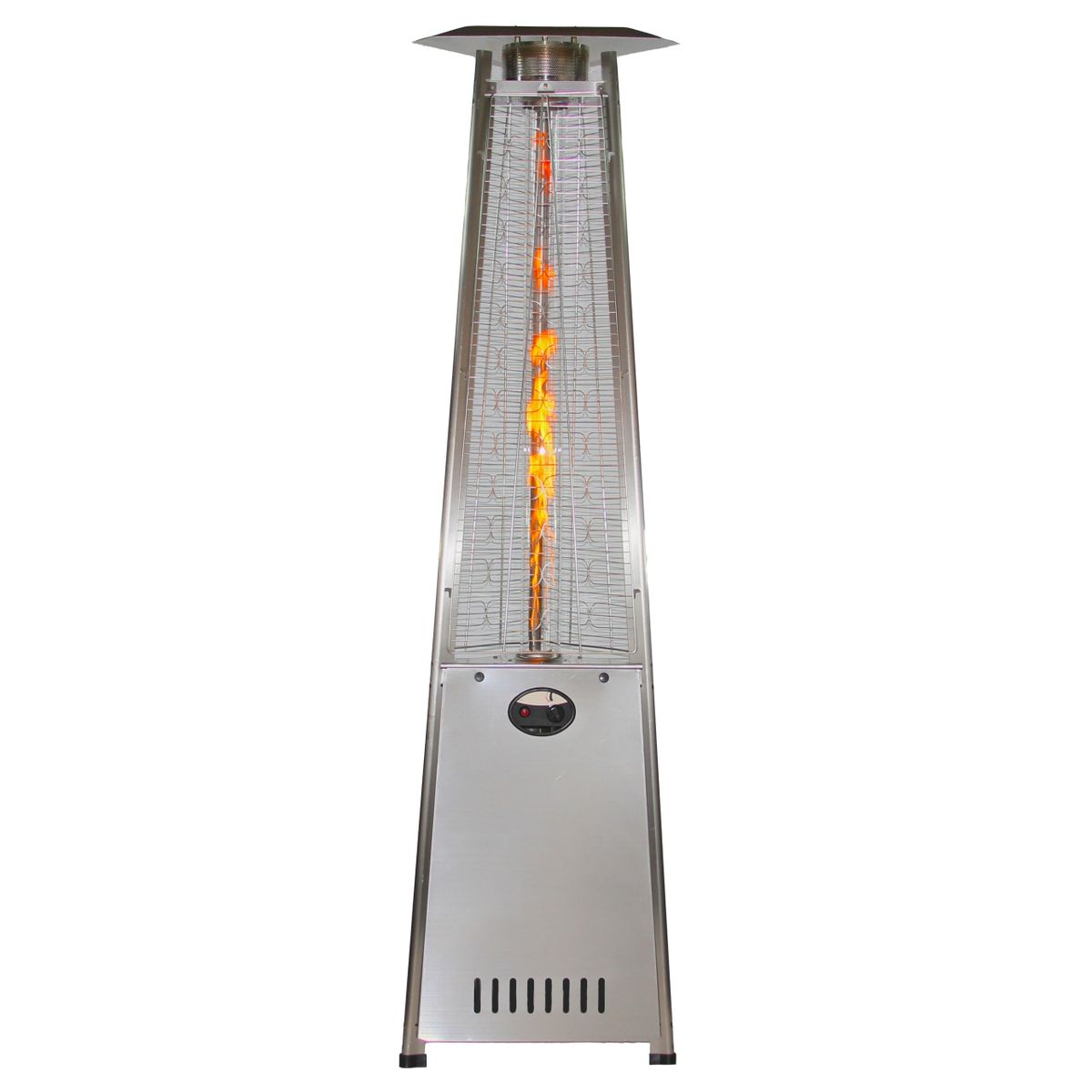 Radtec Two Pack: 93" Pyramid Flame Propane Patio Heaters - Stainless Steel Finish (41,000 BTU) 93-PYR-FLM-SS