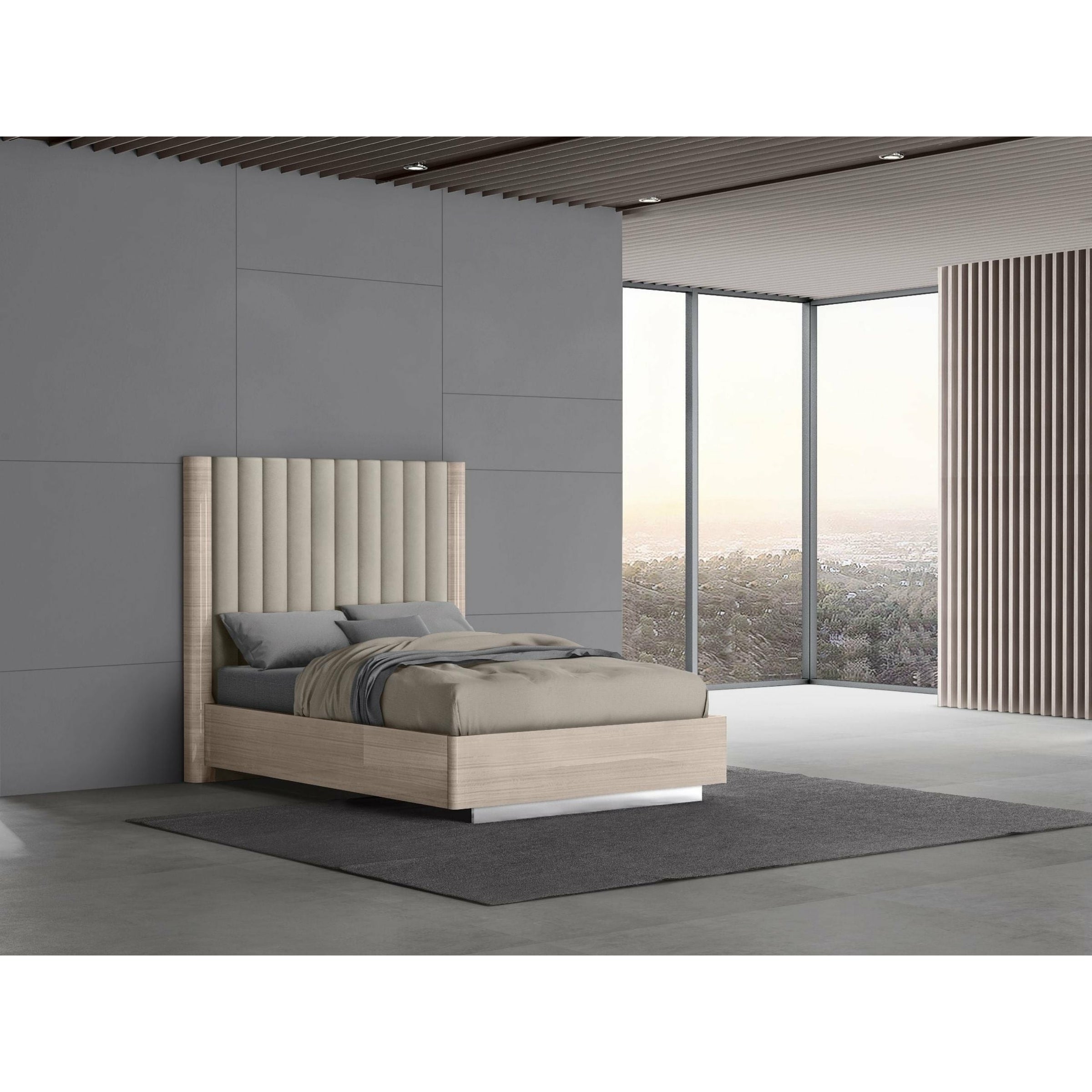 Whiteline Modern Living - Waves Bed Full BF1753-BEI/BEI