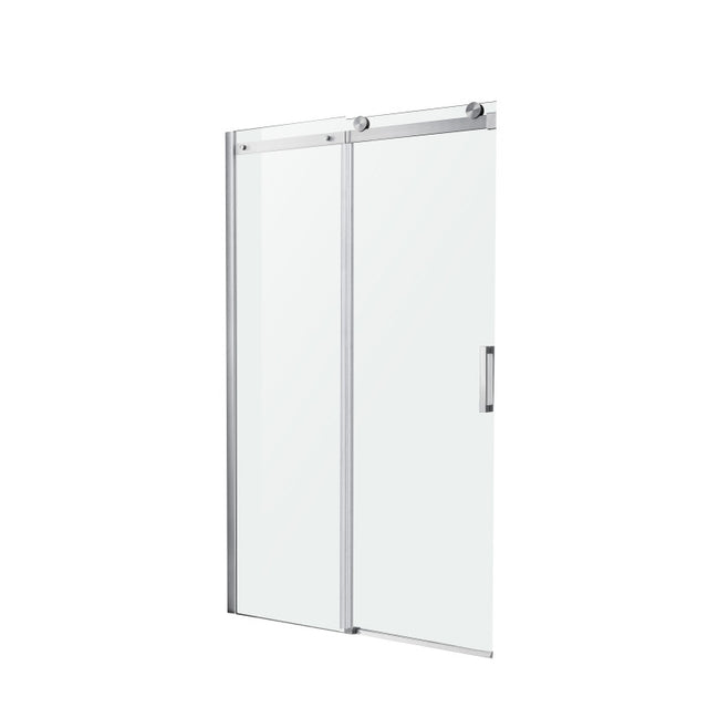 ANZZI Series 48 in. x 76 in. Frameless Sliding Shower Door with Handle in Brushed Nickel SD-FRLS05701BNR