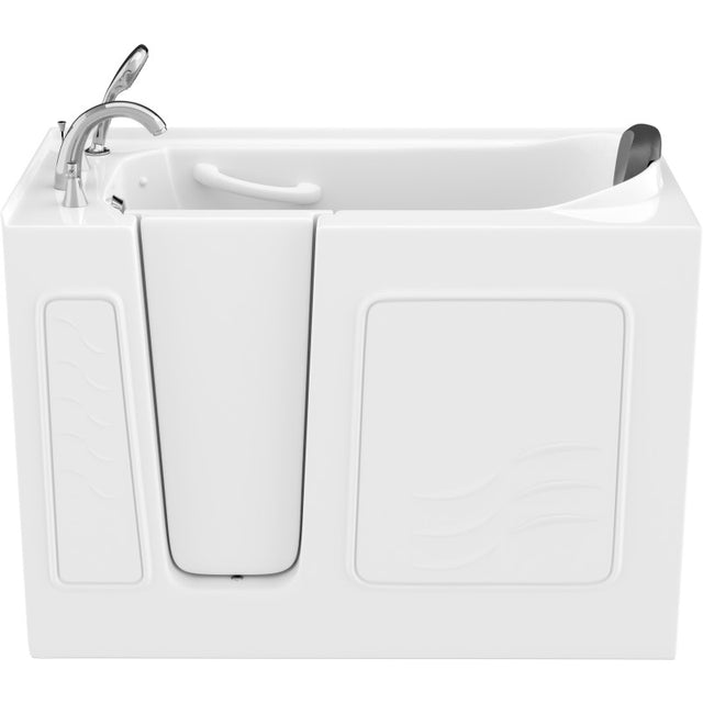 ANZZI 53 - 60 in. x 26 in. Left Drain Soaking Walk-in Tub in White AMZ2653LWS-CP