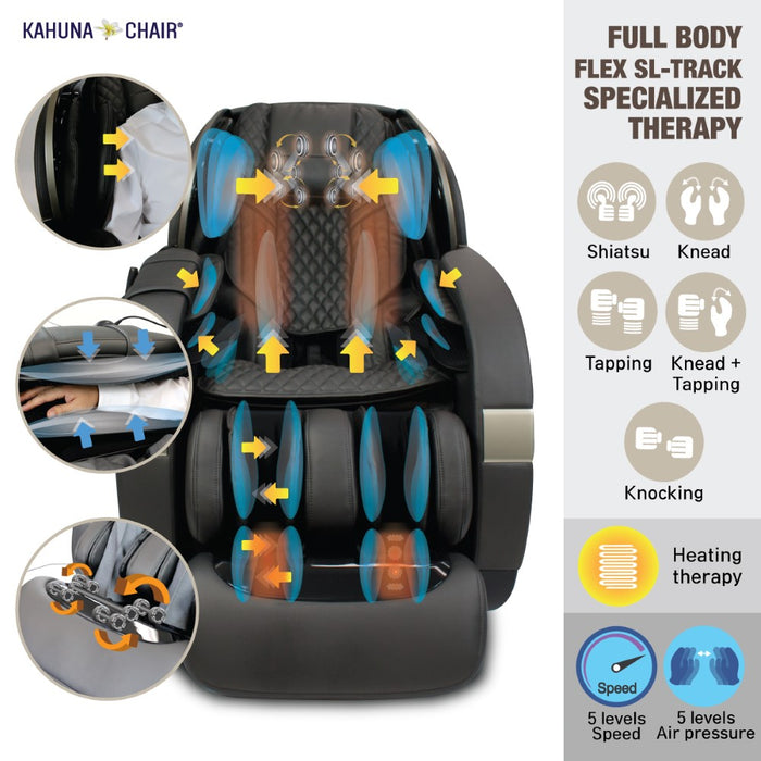 Kahuna Massage Chair Kahuna Dual Air Float Flex HSL-track with Infrared heating SM-9300 Black