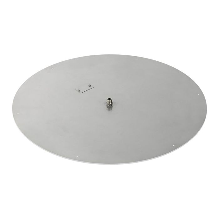 American Fire Glass 36" Round Stainless Steel Flat Pan With 18" Fire Ring SSRFP36ASBL