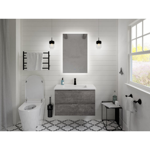 ANZZI Conques 30 in W x 20 in H x 18 in D Bath Vanity with Cultured Marble Vanity Top in White with White Basin VT-CT30-GY