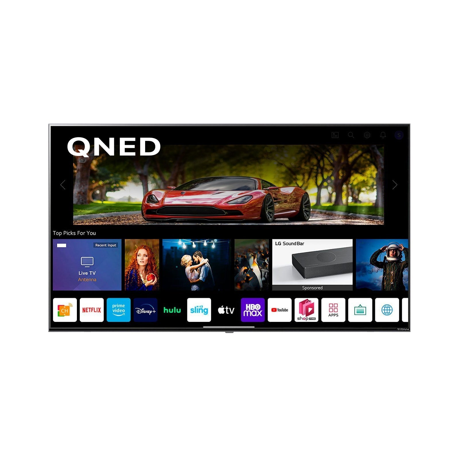 Titan Weatherproof Outdoor TV Full Sun L-100 QNED 4K Smart TV Powered By LG WebOS