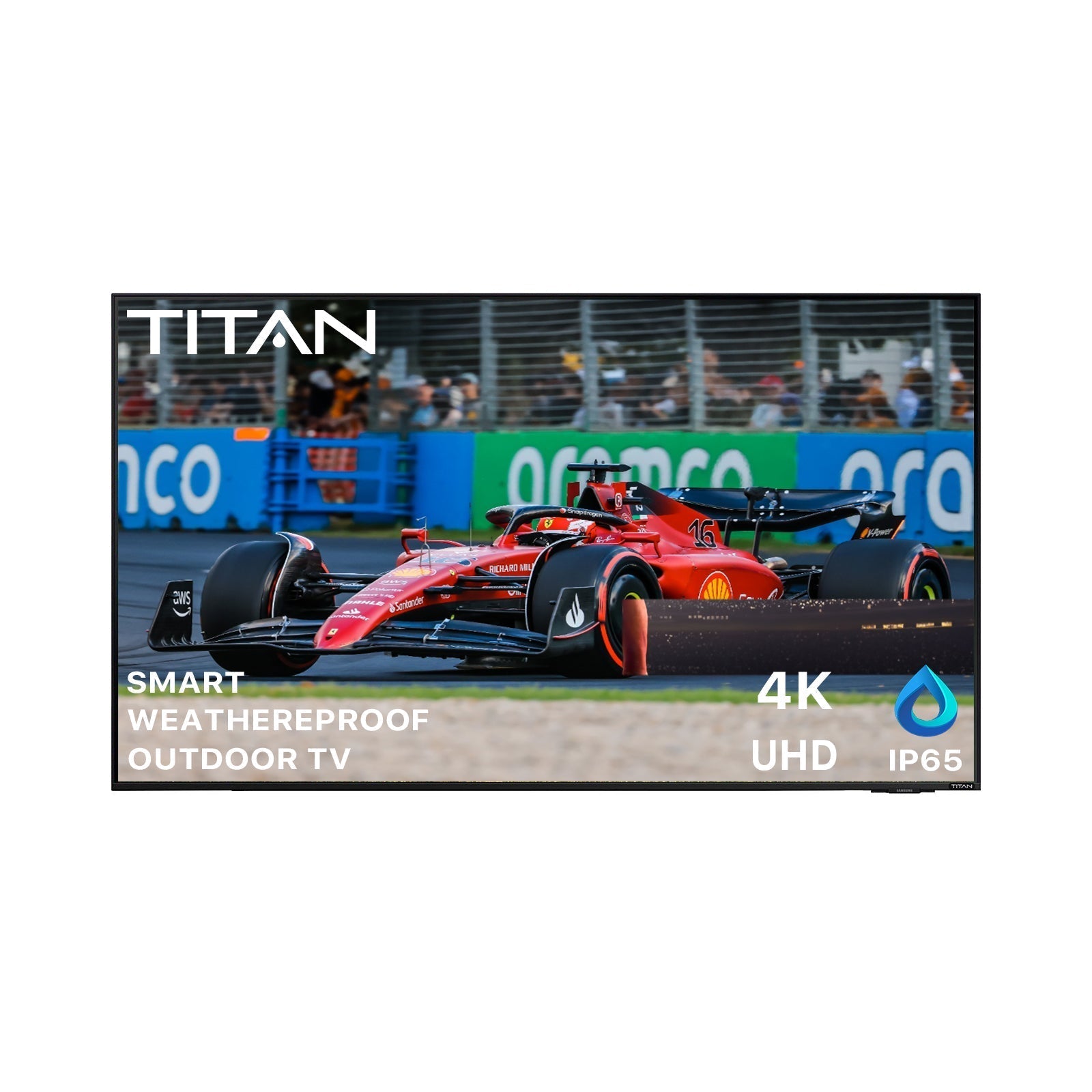 65 Inch Titan Weatherproof Outdoor TV Partial Sun S-100 UHD 4K Smart TV Powered By Samsung Tizen SmartThings