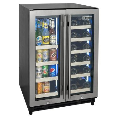 Allavino Reserva Series 24" Wide Two Door Stainless Steel Wine Refrigerator/Beverage Center VSBCW34FD-2S