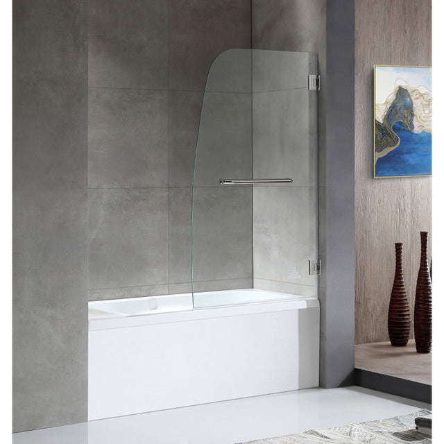 ANZZI 5 ft. Acrylic Rectangle Tub With 34 in. by 58 in. Frameless Hinged Tub Door SD1001CH-3260R