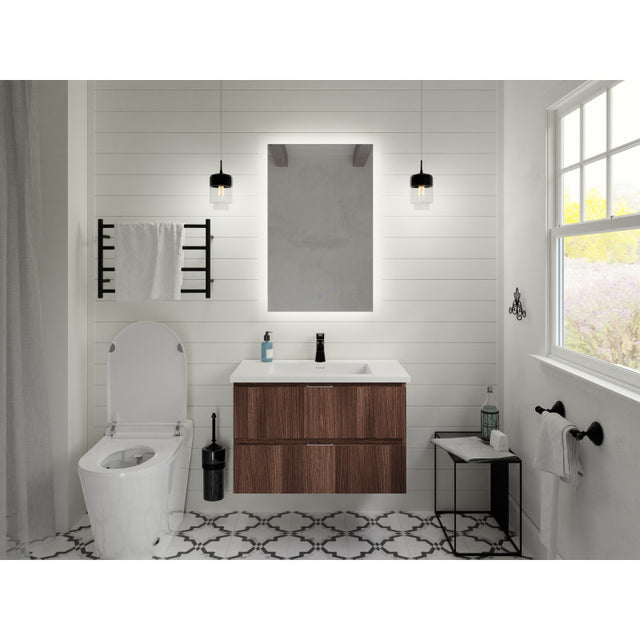 ANZZI Conques 30 in W x 20 in H x 18 in D Bath Vanity with Cultured Marble Vanity Top in White with White Basin VT-CT30-GY