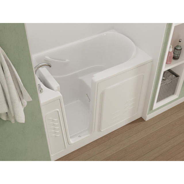 ANZZI 30 in. x 53 in. Left Drain Quick Fill Walk-In Soaking Tub in White  AMZ3053LWS