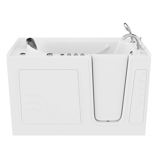 ANZZI 30 in. x 60 in. Right Drain Quick Fill Walk-In Whirlpool and Air Tub with Powered Fast Drain in White AMZ3060WIRWD